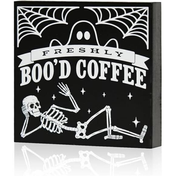 Smile Halloween Wood Box Sign, Skull Faux Books, Boo Coffee Table Decor - Picture 7 of 7